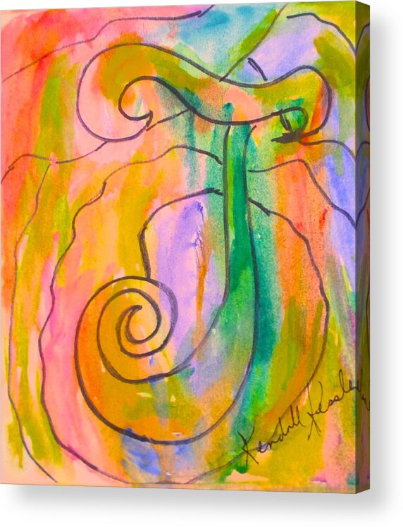 J Acrylic Print featuring the painting Curving J by Kendall Kessler
