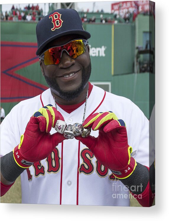 American League Baseball Acrylic Print featuring the photograph David Ortiz by Michael Ivins/boston Red Sox