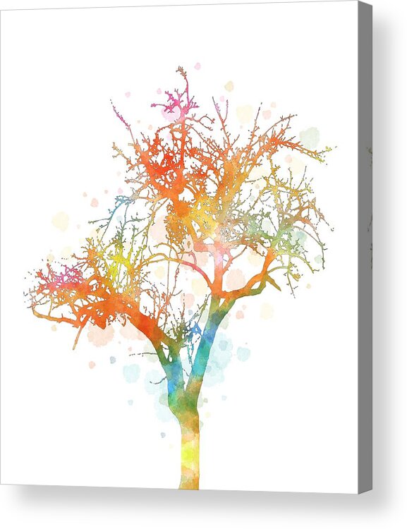 Tree Acrylic Print featuring the digital art Design 169 multicolor tree by Lucie Dumas
