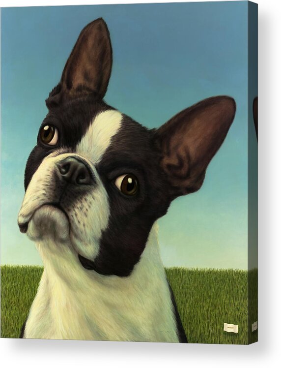 Dog Acrylic Print featuring the painting Dog-Nature 4 by James W Johnson