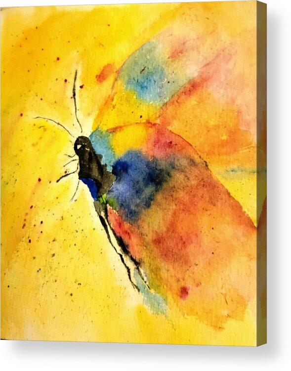 Dragonfly Acrylic Print featuring the painting Dragonfly by Shady Lane Studios-Karen Howard