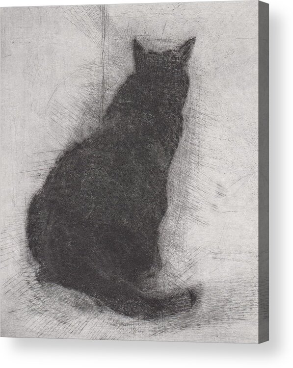 Cat Acrylic Print featuring the drawing Ellen Peabody Endicott - etching - cropped version by David Ladmore