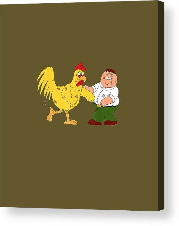 Family Guy Chicken Fight Christmas Present Birthda Acrylic Print featuring the digital art Family Guy Chicken Fight christmas present birthda by Dan Afton