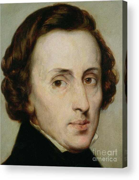 Chopin Acrylic Print featuring the painting Frederic Chopin by Ary Scheffer by Stanislas Stattler