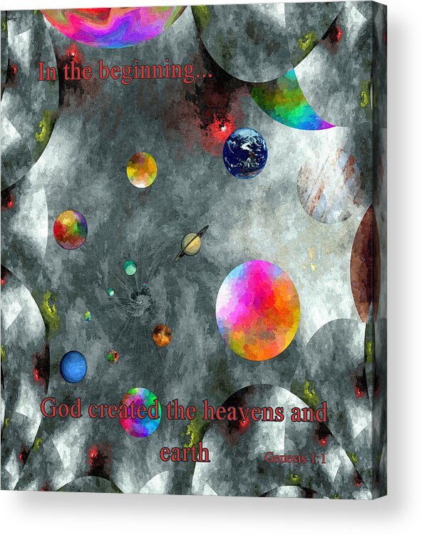 Creation Acrylic Print featuring the digital art God Created by Glenn McCarthy Art and Photography