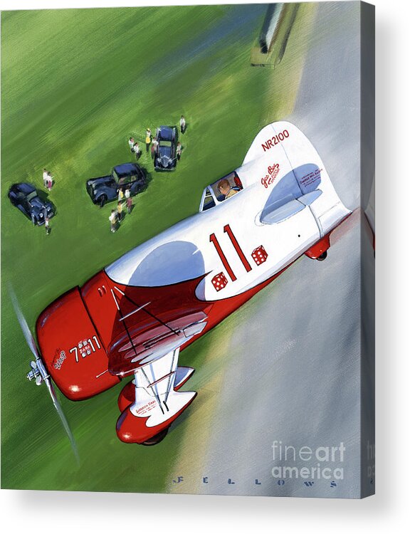 Aircraft Acrylic Print featuring the painting Granville Gee Bee Model R Super Sportster by Jack Fellows