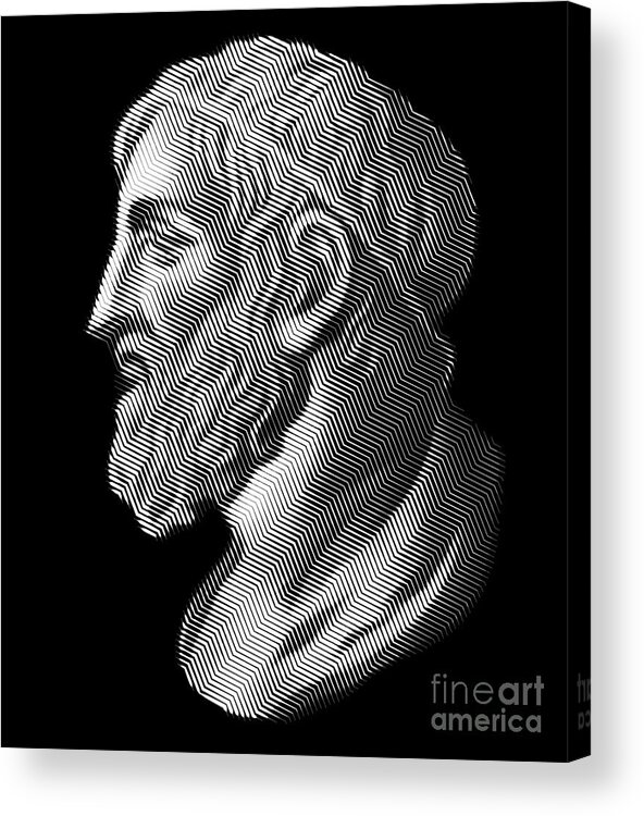 Education Acrylic Print featuring the digital art Greek mathematician, engineer and inventor Archimedes, portrait by Cu Biz