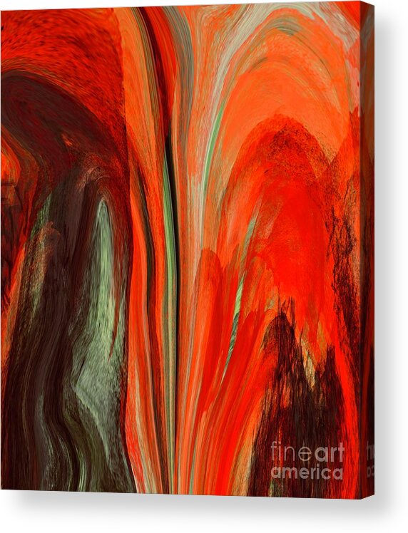 Vibrant Colourful Artwork Acrylic Print featuring the digital art Inferno by Elaine Hayward
