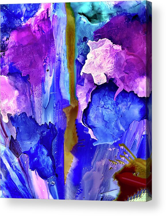 Iris Acrylic Print featuring the painting Irises Road by Tommy McDonell