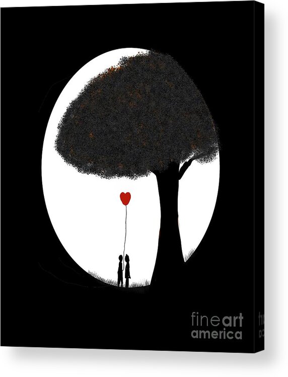 Valentine Acrylic Print featuring the digital art Let me gift you my heart by Elaine Hayward