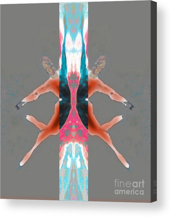 Dancing Acrylic Print featuring the digital art Let's come Together by Alexandra Vusir