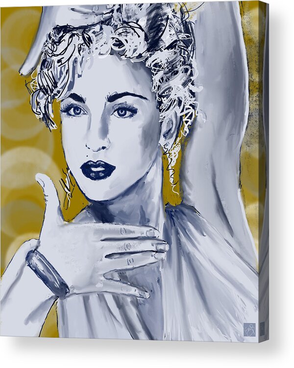 Madonna Acrylic Print featuring the mixed media Madonna Vogue 5 by Eileen Backman