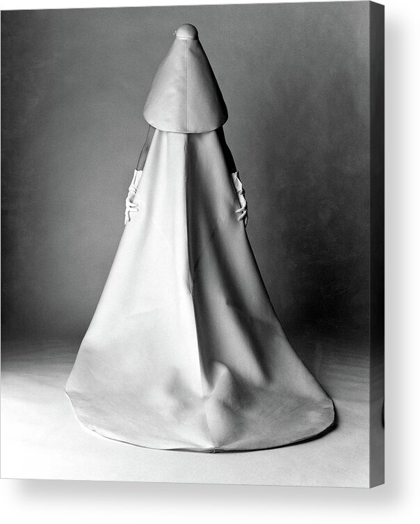 Fashion Acrylic Print featuring the photograph Model in a Balenciaga Wedding Dress by David Bailey