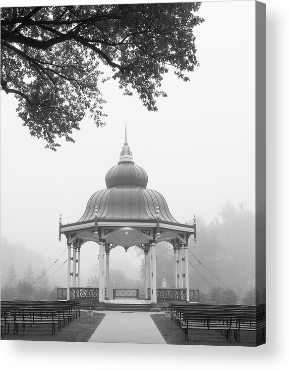 Tower Grove Acrylic Print featuring the photograph Music Stand in fog by Scott Rackers