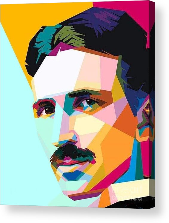 Nikola Tesla Acrylic Print featuring the digital art Nikola Tesla by Vesna Antic
