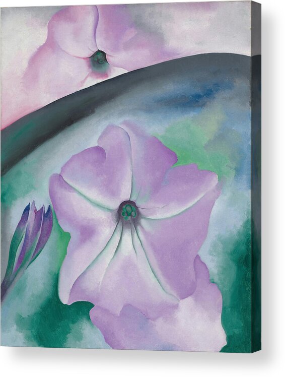 Georgia O'keeffe Acrylic Print featuring the painting Petunia no 2. - Modernist pink flower painting by Georgia O'Keeffe