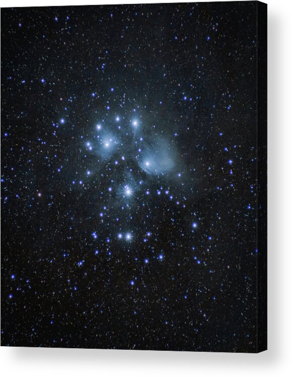 Astrophotography Acrylic Print featuring the photograph Pleiades Star Cluster by Grant Twiss