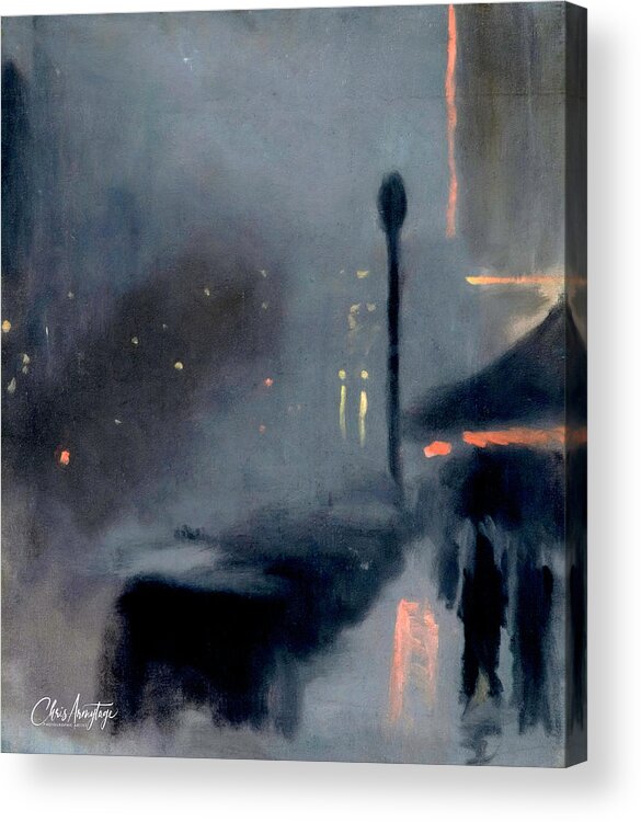 Moody Landscape Acrylic Print featuring the digital art Rainy Night Out by Chris Armytage