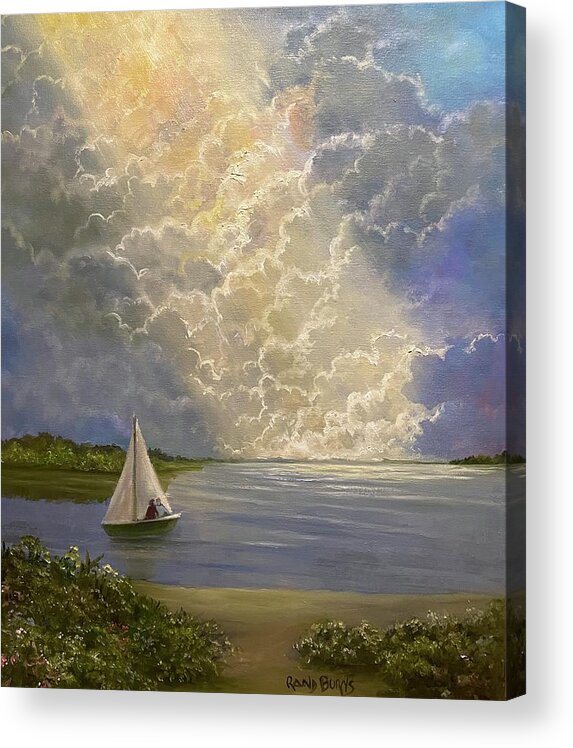 Sailing Acrylic Print featuring the painting Sailing The Light by Rand Burns