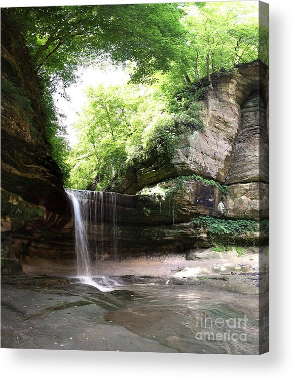 River Acrylic Print featuring the photograph Scenic View Waterfall La Salle Canyon Starved Rock IL by Pete Klinger
