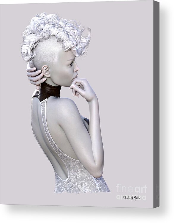 Gray Acrylic Print featuring the mixed media Study In Grays by Barbara Milton