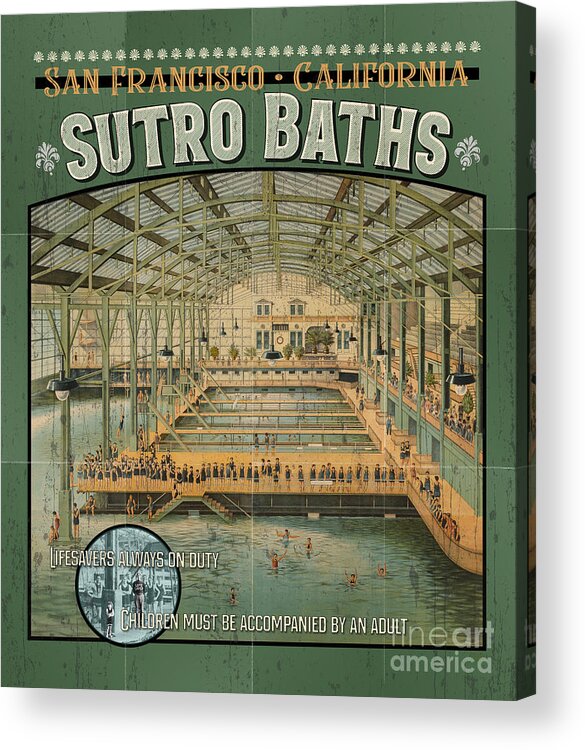 Sutro Baths Acrylic Print featuring the digital art Sutro Baths Poster by Brian Watt