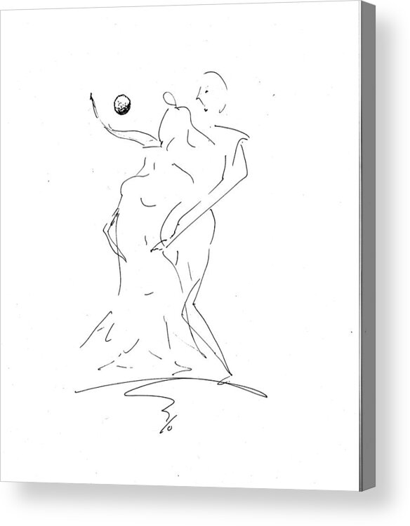  Acrylic Print featuring the drawing Tri - Tango by Raymond Fernandez