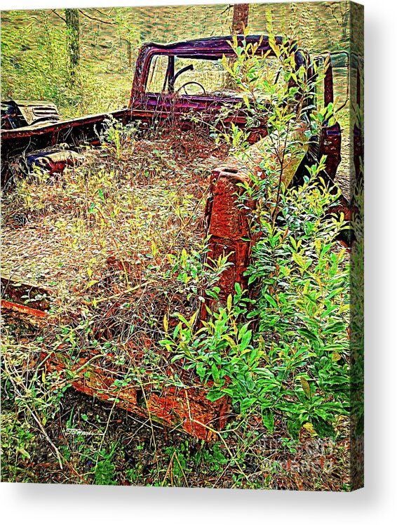Trucks Acrylic Print featuring the mixed media Trucking No More by DB Hayes