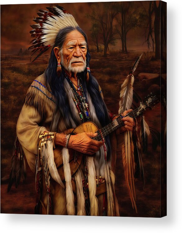 Indian Acrylic Print featuring the digital art Willie by Micah Offman