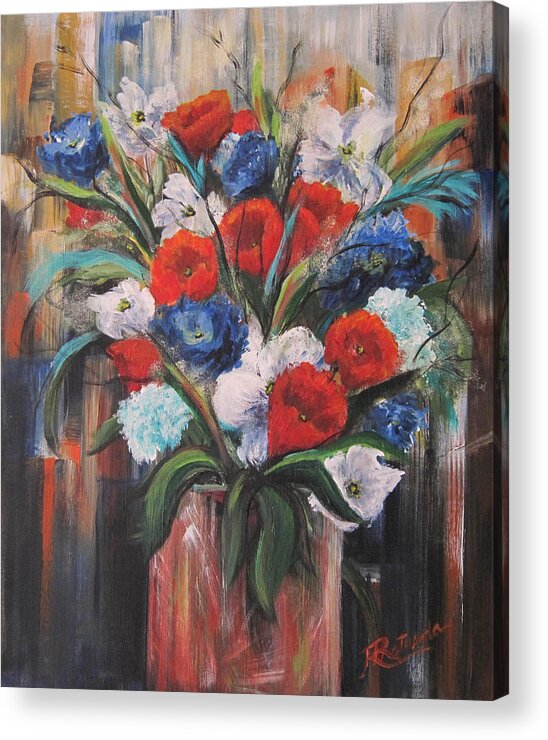 Floral Acrylic Print featuring the painting Flower Pride by Roberta Rotunda