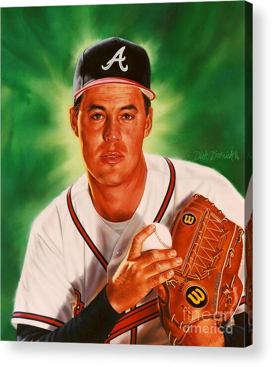 Sports Acrylic Print featuring the painting Greg Maddux by Dick Bobnick