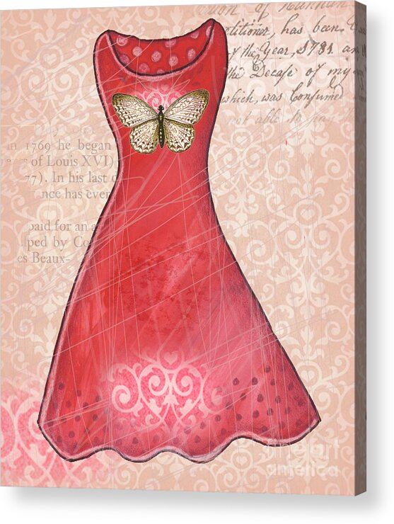 Mixed Media Acrylic Print featuring the digital art Ruby dress by Elaine Jackson