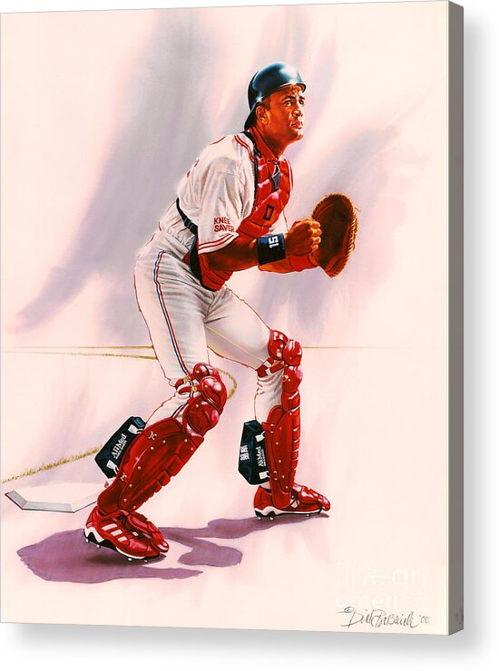 Sports Acrylic Print featuring the painting Sandy Alomar by Dick Bobnick