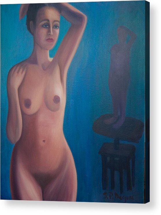 Figurative Acrylic Print featuring the painting The Sculptor's Model by Stephen Degan