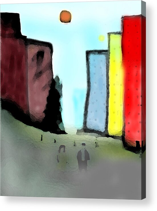 Downtown Acrylic Print featuring the digital art I Could Be Watchin' TV by Lew Hagood
