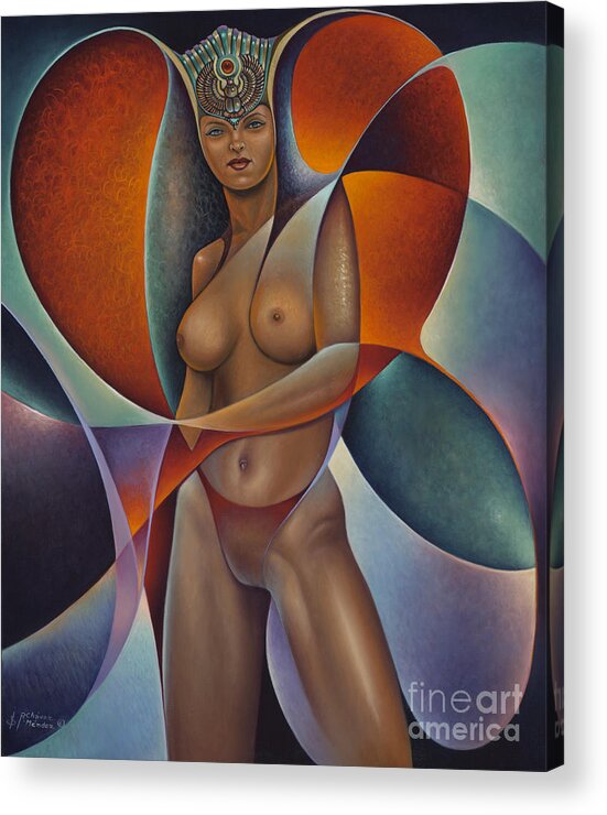 Queen Acrylic Print featuring the painting Dynamic Queen I by Ricardo Chavez-Mendez