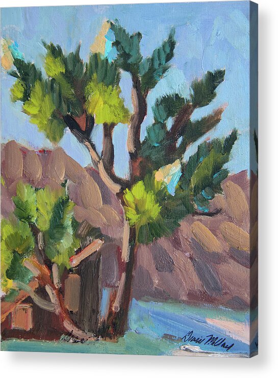 Joshua Tree Acrylic Print featuring the painting Joshua at Keys Ranch by Diane McClary