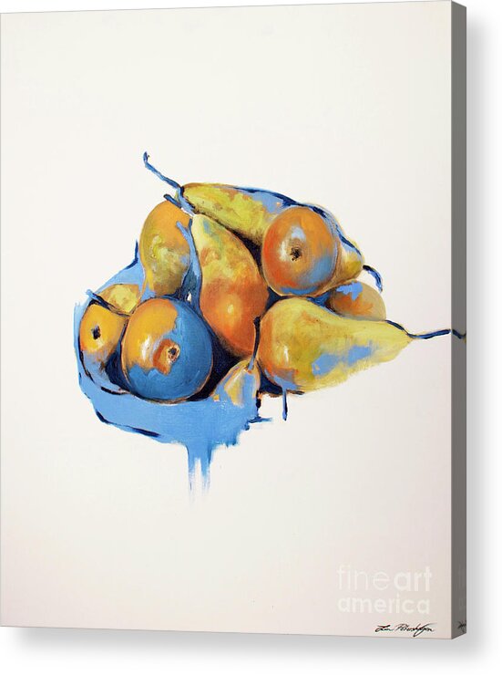 Lin Petershagen Acrylic Print featuring the painting Pears by Lin Petershagen