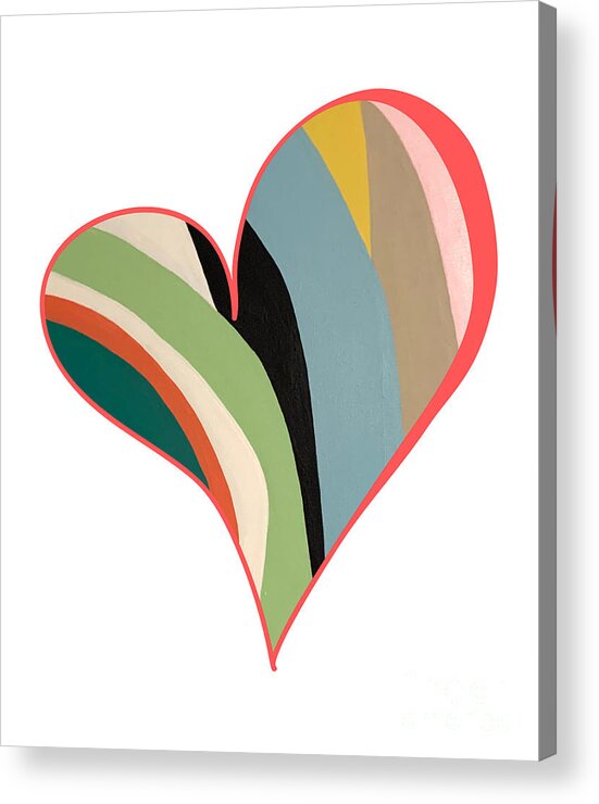 Big Love Acrylic Print featuring the painting Big Hearted, Big Love, Colorful Heart Painting by Christie Olstad