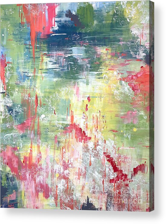 Abstract Painting Acrylic Print featuring the painting Christmas Lights by Christie Olstad