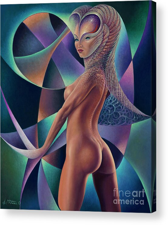 Queen Acrylic Print featuring the painting Dynamic Queen III by Ricardo Chavez-Mendez