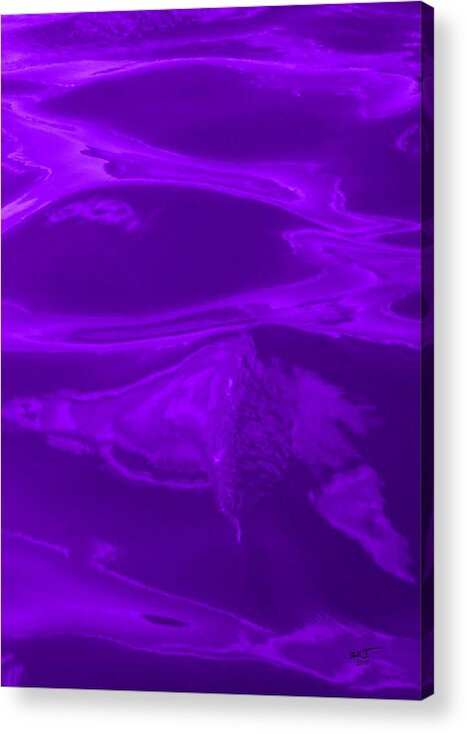 Multi Panel Acrylic Print featuring the photograph Colored Wave Purple Panel Four by Stephen Jorgensen