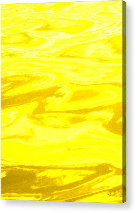 Multi Panel Acrylic Print featuring the photograph Colored Wave Yellow Panel One by Stephen Jorgensen