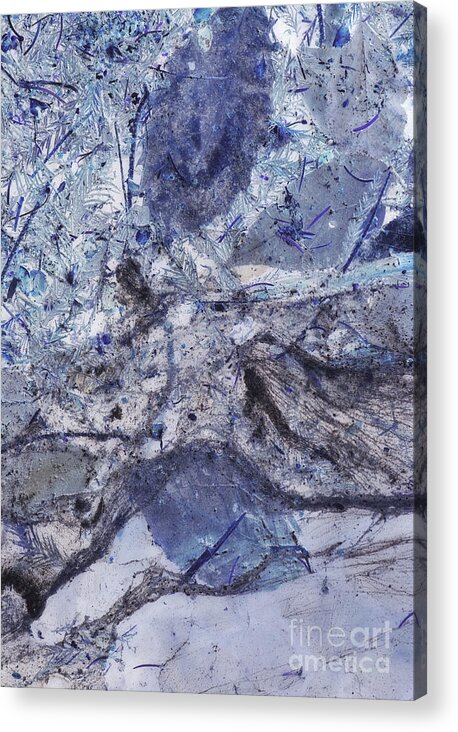 Abstract Art Acrylic Print featuring the photograph Crystal and Blue Persuasions Abstract I by Lee Craig