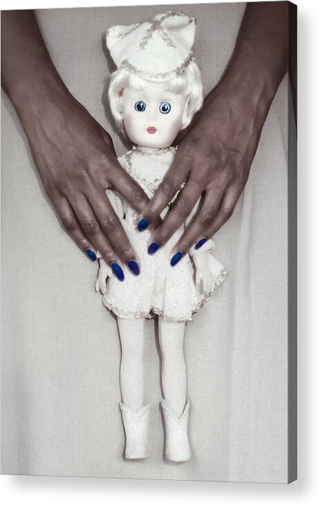 White Doll Acrylic Print featuring the photograph See My Doll by Kellice Swaggerty