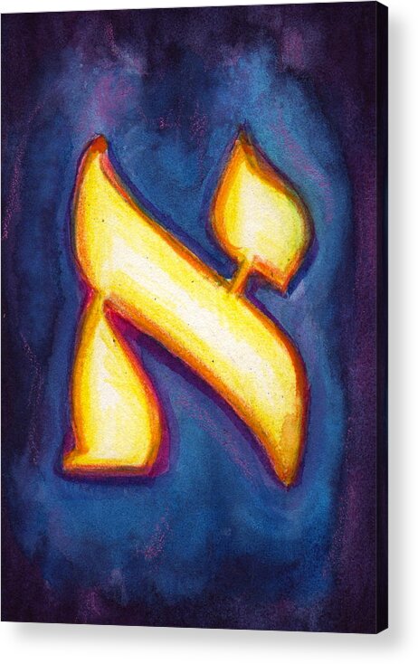  Hebrew Acrylic Print featuring the painting Aleph #1 by Dani Antman