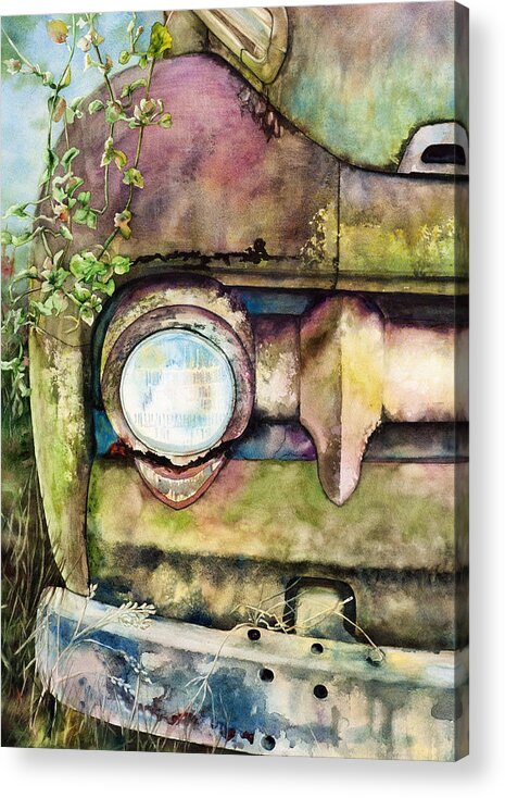 Truck Acrylic Print featuring the painting Abandoned by Diane Fujimoto