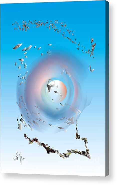 Digital Art Acrylic Print featuring the digital art Hole In The Sky by Leo Symon