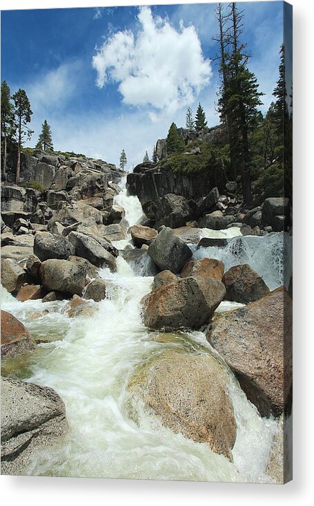 Sierra Nevada Acrylic Print featuring the photograph Enjoy A Waterfall by Sean Sarsfield