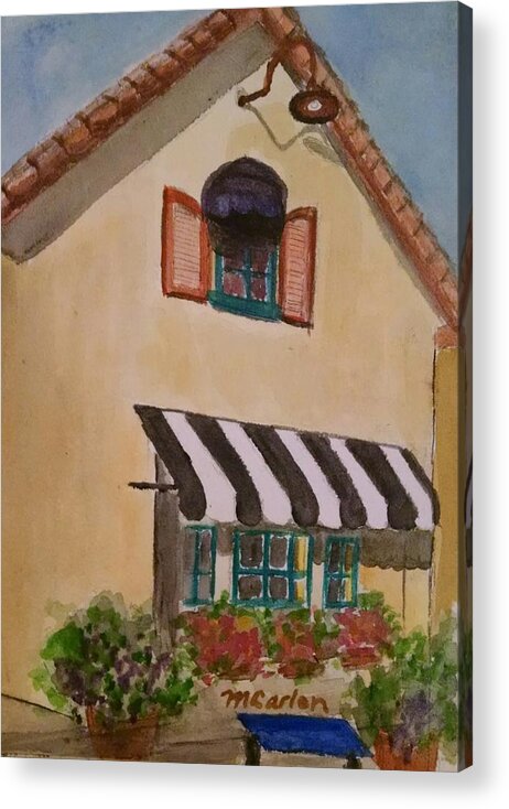 Caf� Acrylic Print featuring the painting Outside the Cafe by M Carlen